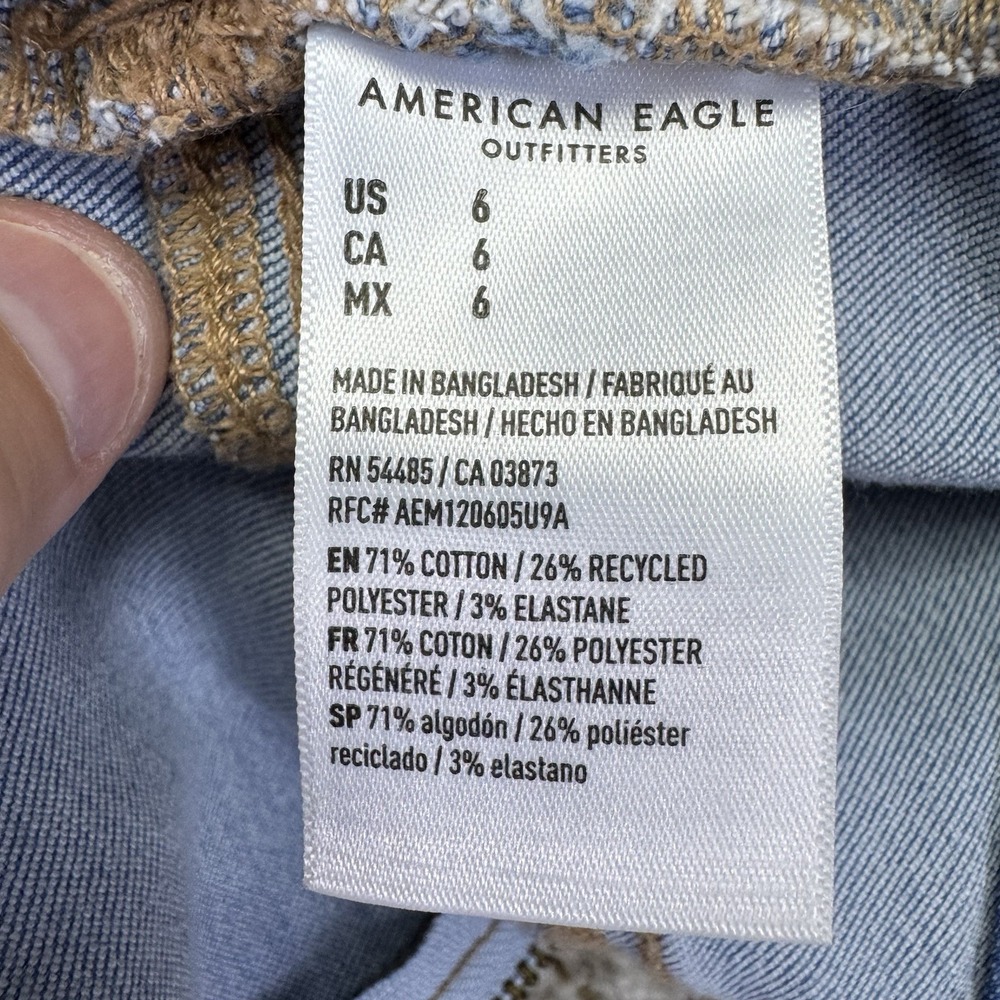 American Eagle Denim Dress Women's 6 Blue Maxi Scoop Neck Sleeveless Side Slit - Picture 12 of 16